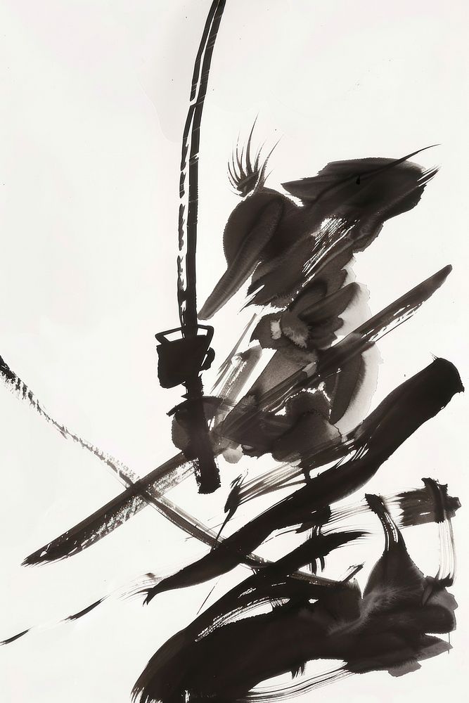 Samurai Japanese minimal weaponry person animal.