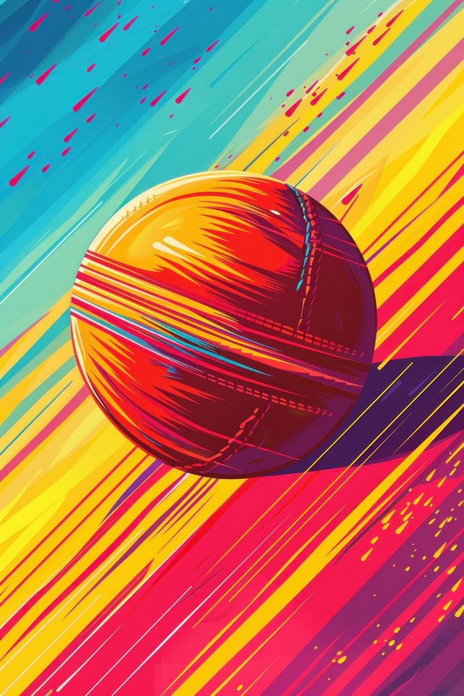 Cricket ball on contrast background art astronomy graphics.