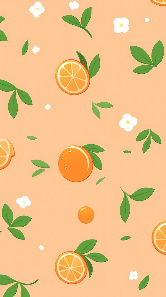 Orange fruit pattern art grapefruit graphics.