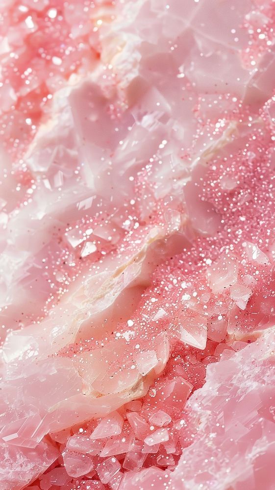 Pink glitter crystal mineral blossom.