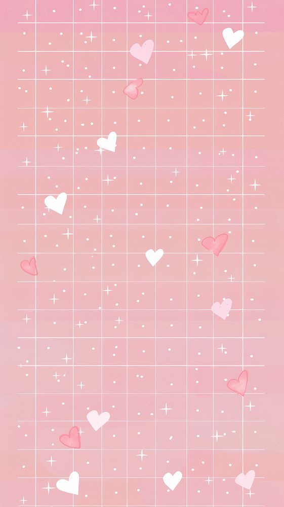 Pink grid pattern confetti blossom flower.