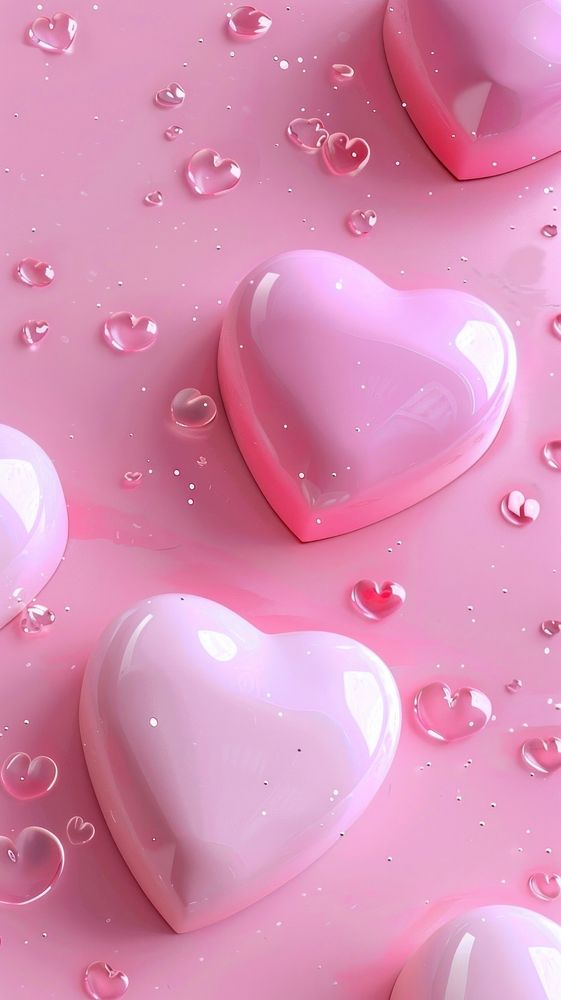 3d hearts pink background blossom jacuzzi balloon.