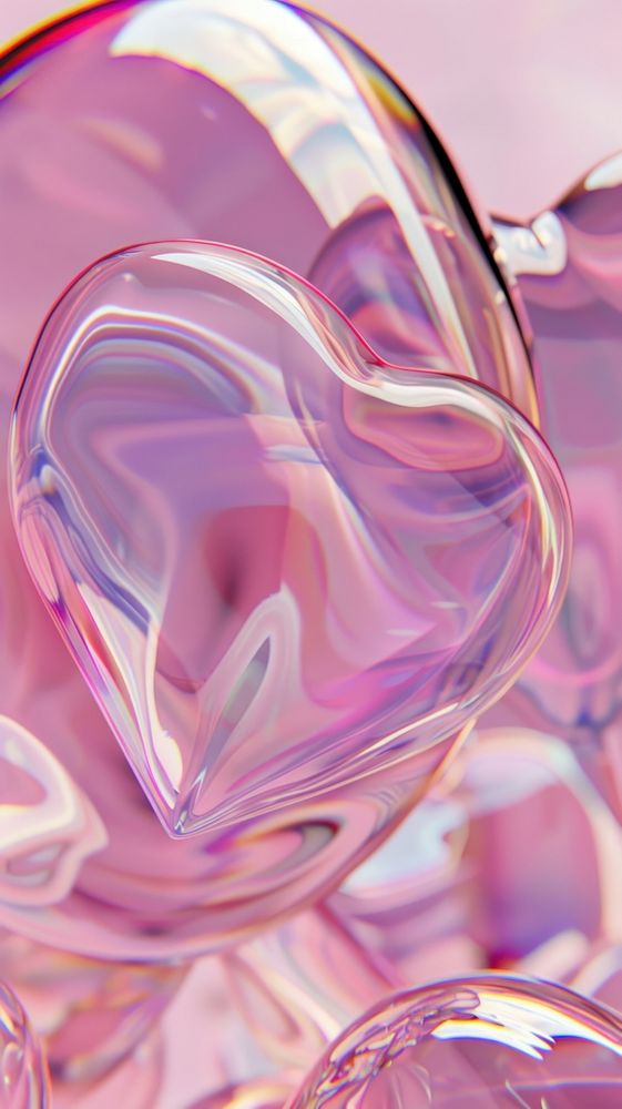 Heart pink shape bubble.
