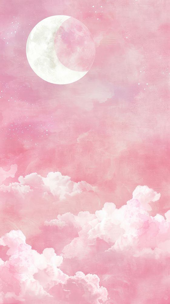 Moon pink sky astronomy outdoors nature.
