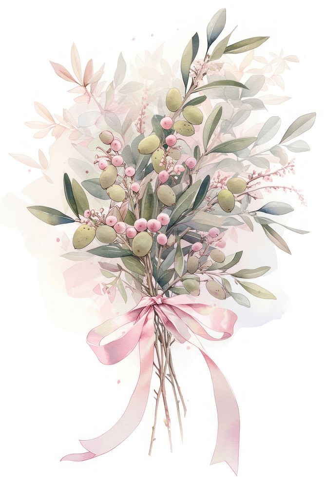 Coquette olive tree art graphics blossom.