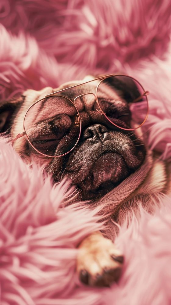 Pink pug glasses photo accessories accessory animal.