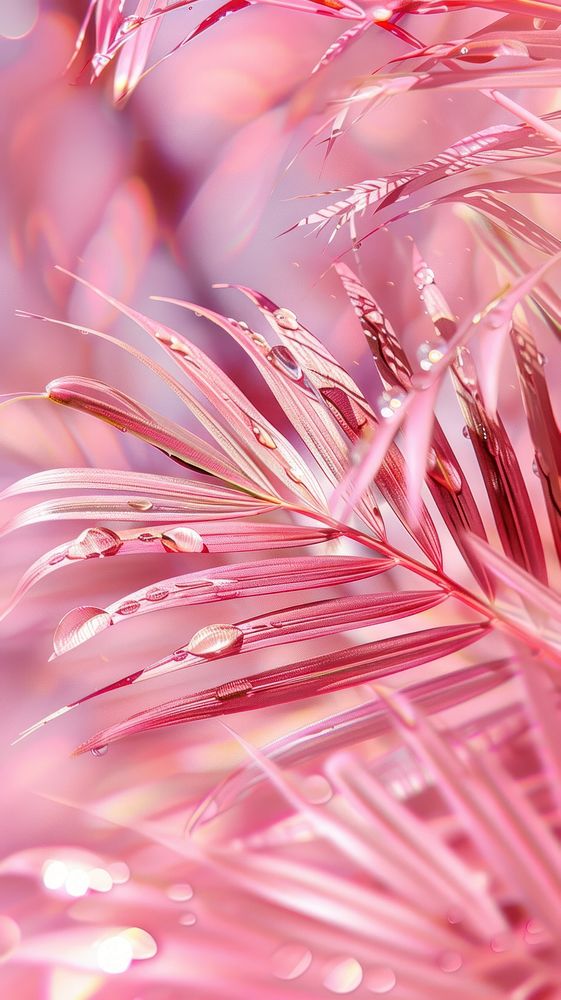 Pink palm leaves art fireworks graphics.