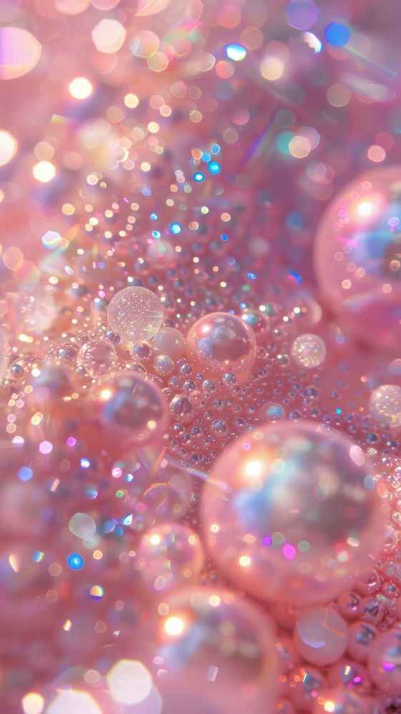 Pink pearls drop photo medication glitter pill.