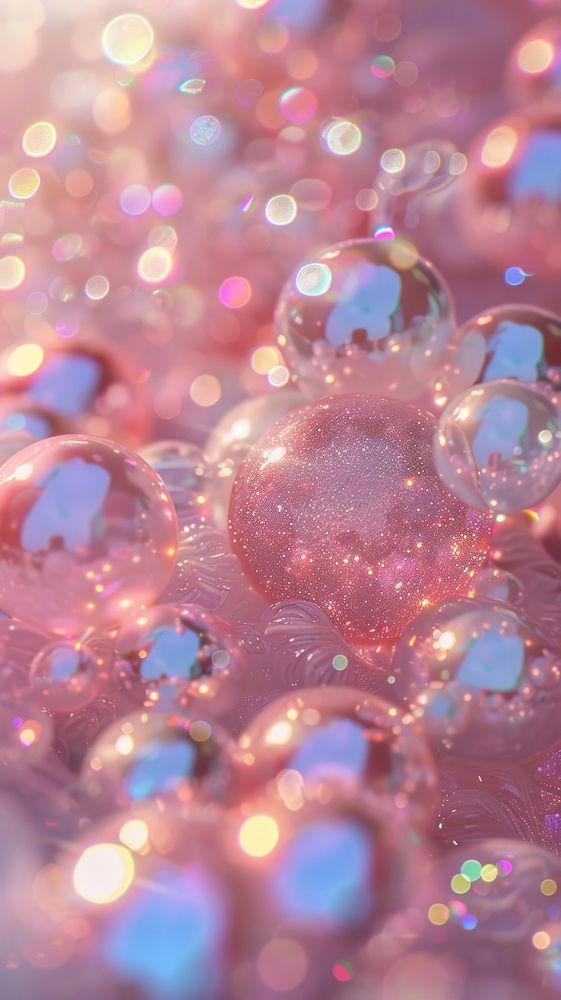 Pink pearls drop photo glitter balloon.
