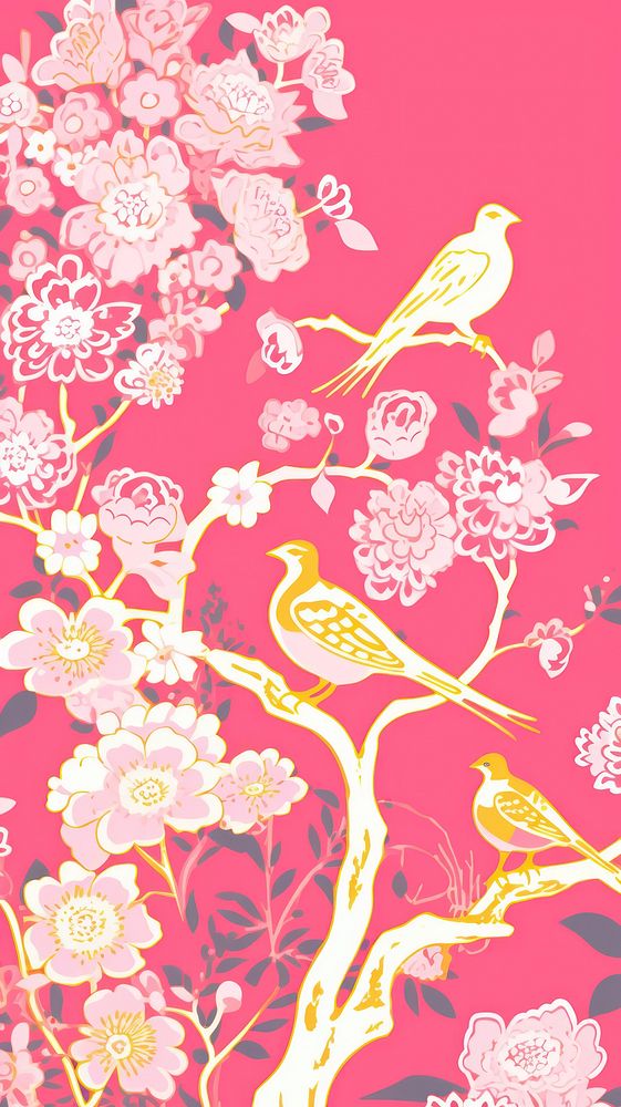 Pink bird graphics pattern animal.