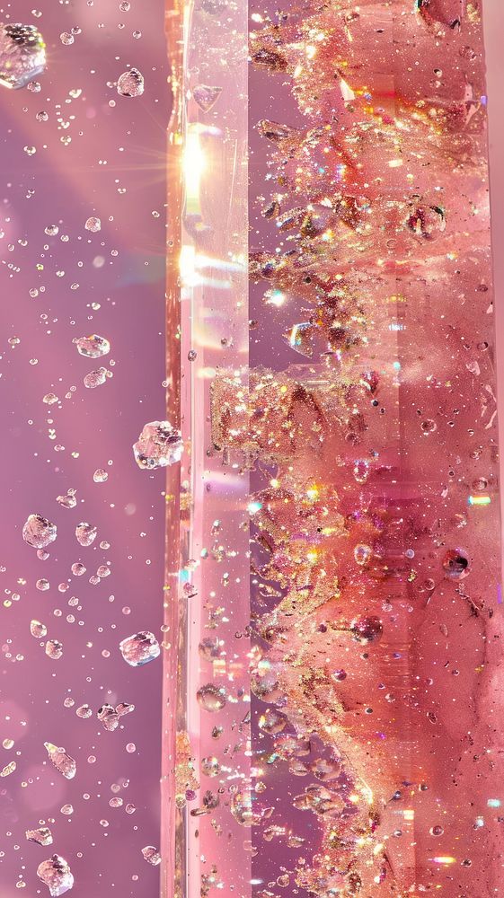 Pink stawbarry photo crystal glitter.