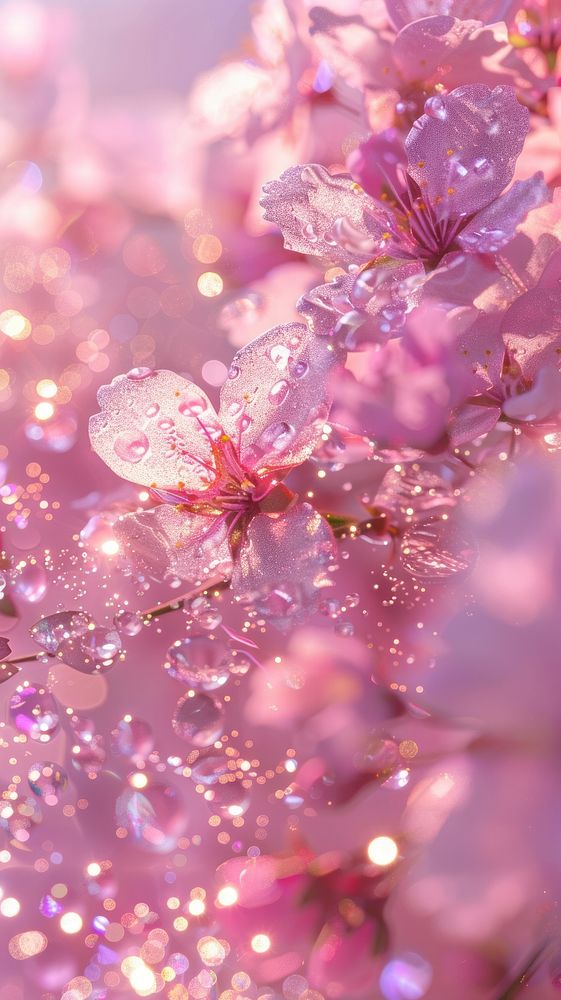 Pink sakura drop photo outdoors blossom flower.