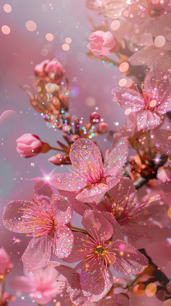 Pink sakura drop photo blossom flower plant.