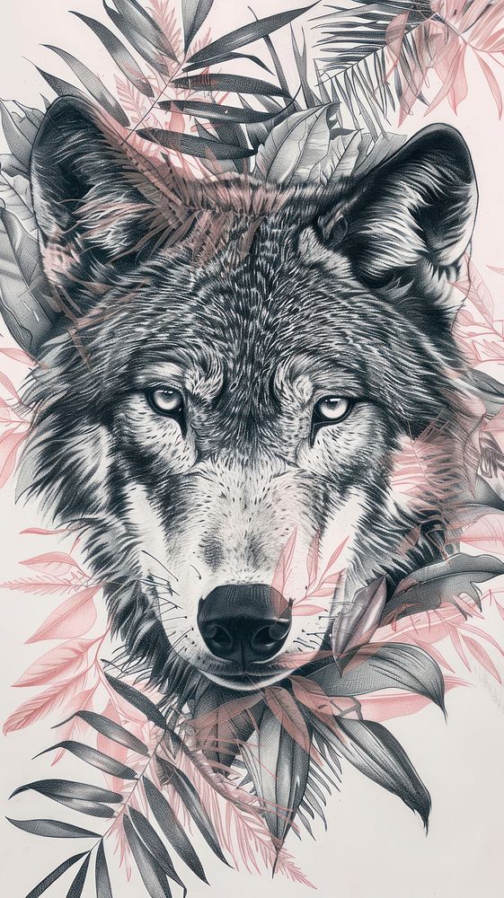 Wallpaper wolf drawing sketch illustrated.