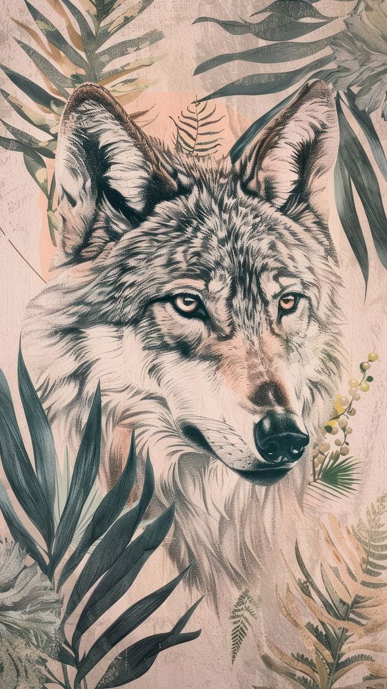 Wallpaper wolf drawing sketch illustrated.