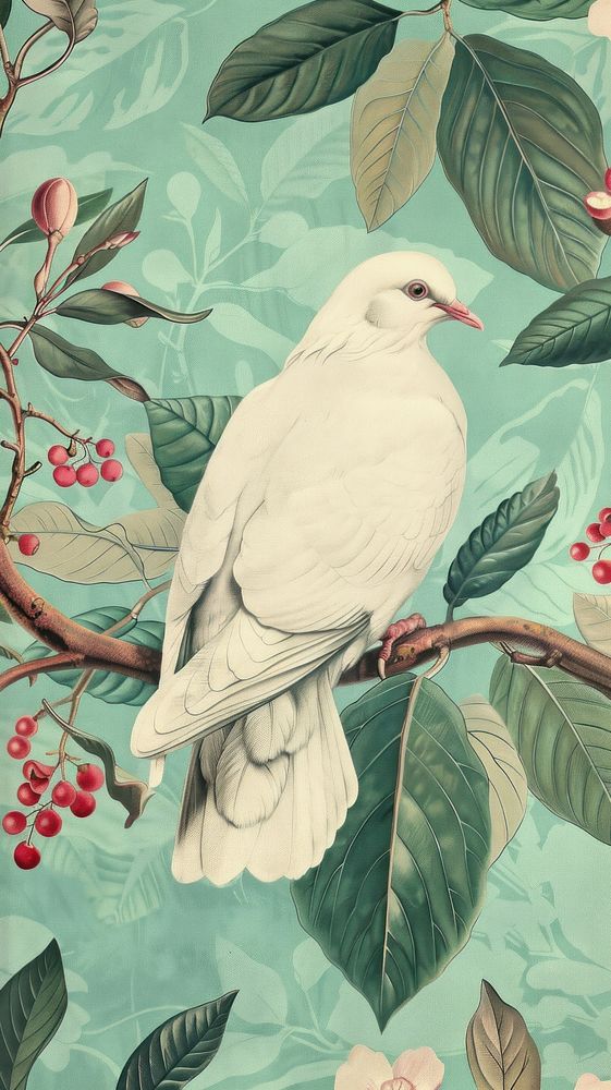 Wallpaper dove drawing sketch illustrated.
