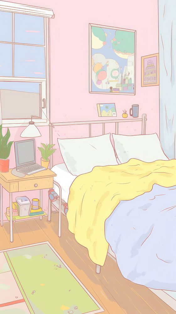 Cute anime bedroom art electronics furniture.