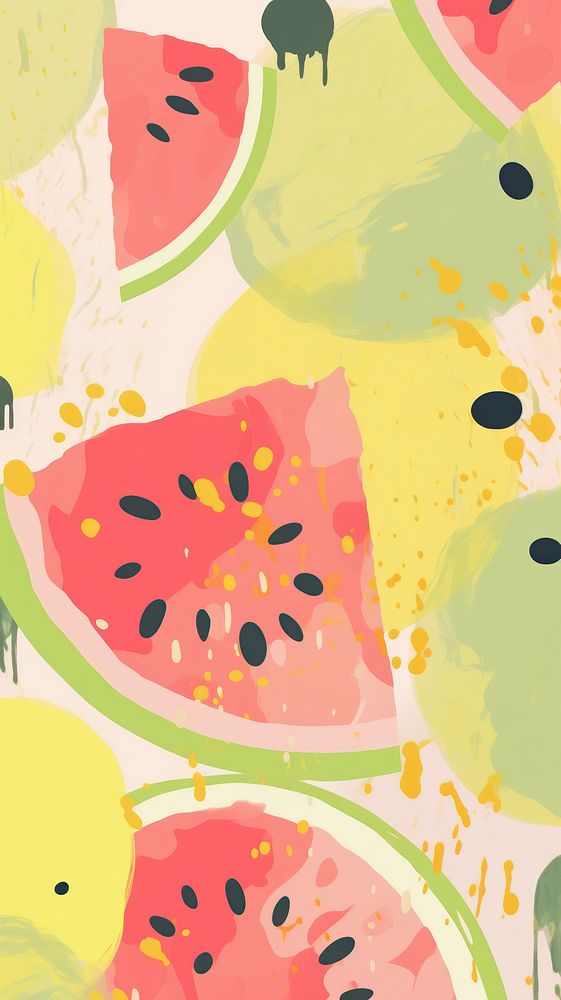 Cute anime summer melon art produce person.