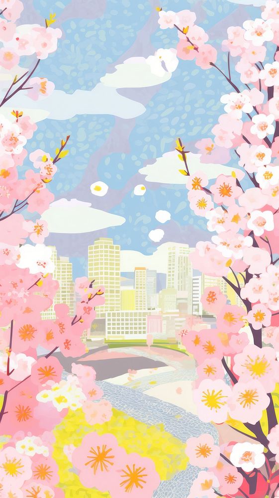 Japan anime cherry blossom outdoors flower nature.