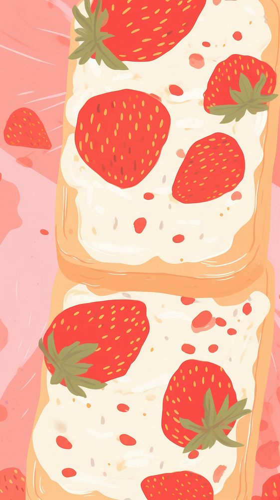 Japan anime strawberry toast produce dessert fruit.