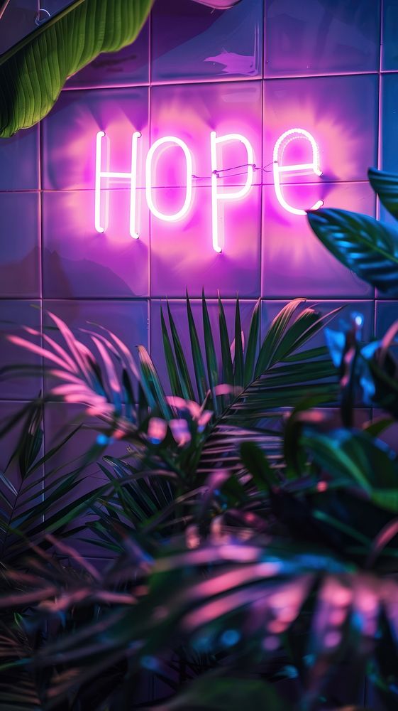 Aesthetic wallpaper neon lighting purple.