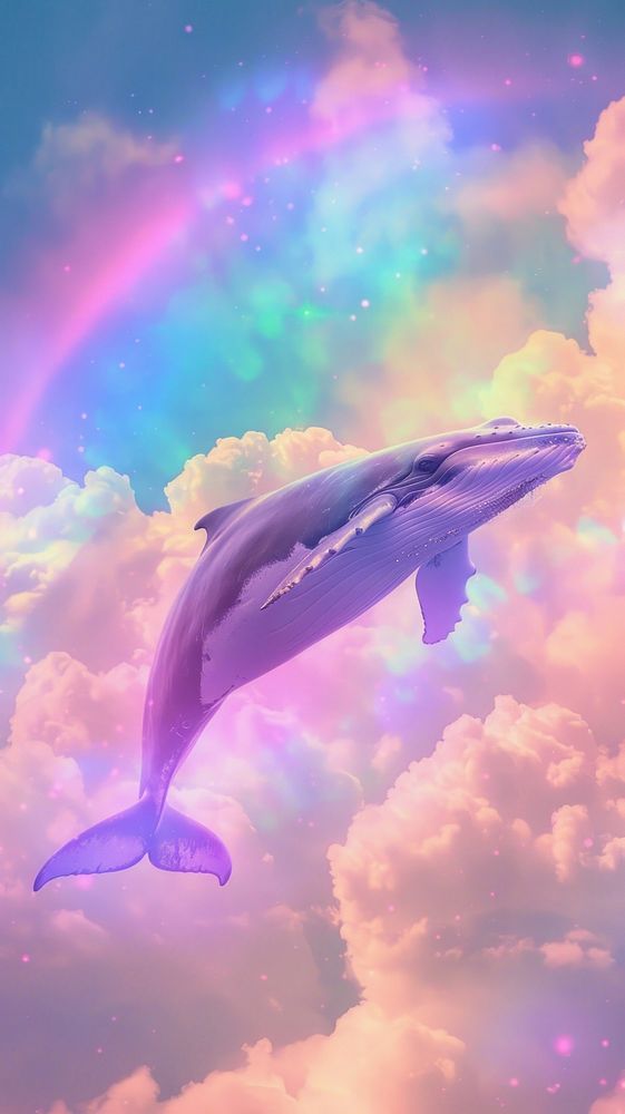Aesthetic wallpaper whale sky outdoors.