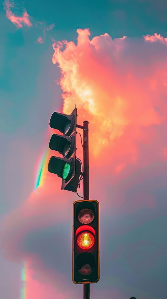 Aesthetic wallpaper light traffic light.