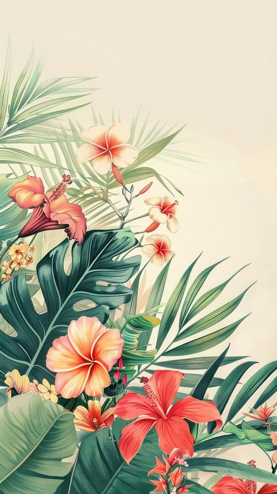 Wallpaper tropical plant flower vegetation graphics.
