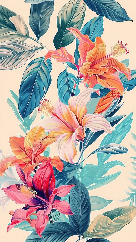 Wallpaper tropical plant flower graphics hibiscus.