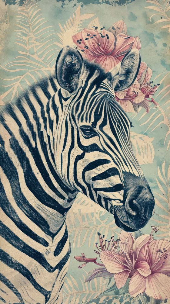 Wallpaper zebra wildlife blossom animal.
