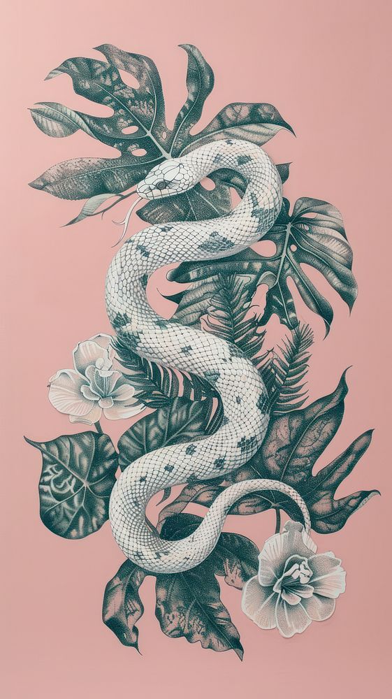 Wallpaper snake drawing sketch illustrated.