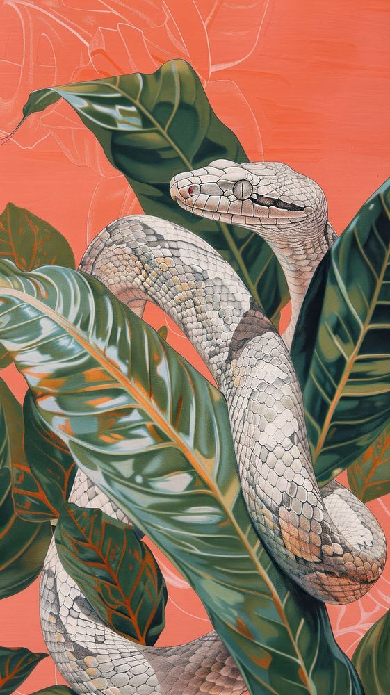 Wallpaper snake reptile animal art.