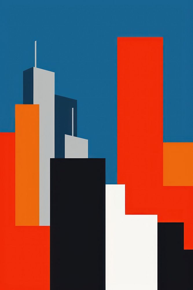 A minimalist illustration of Broadway new york city art modern art painting.