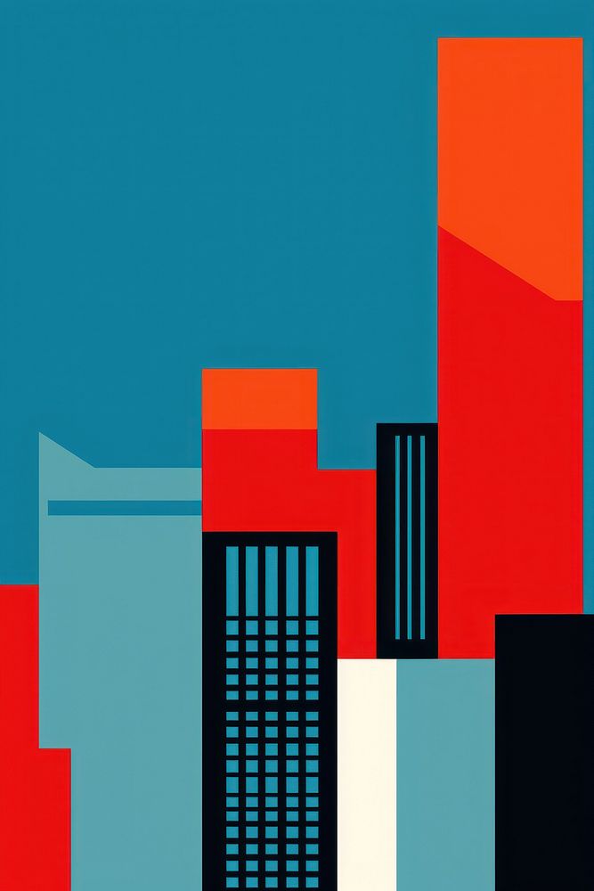 A minimalist illustration of Broadway new york city art modern art metropolis.