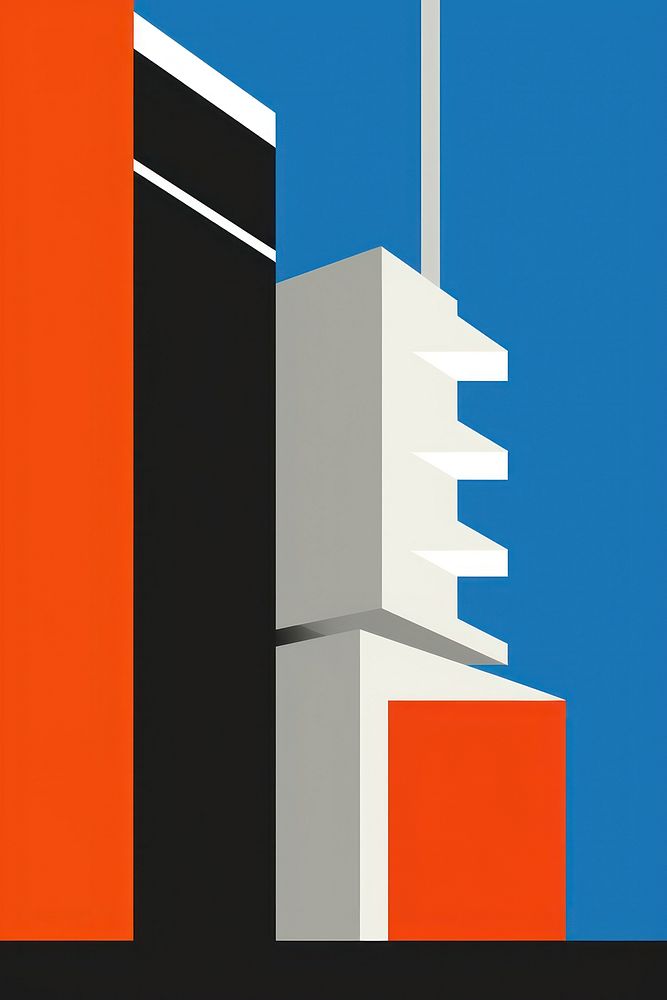 A minimalist illustration of Broadway new york city art architecture modern art.