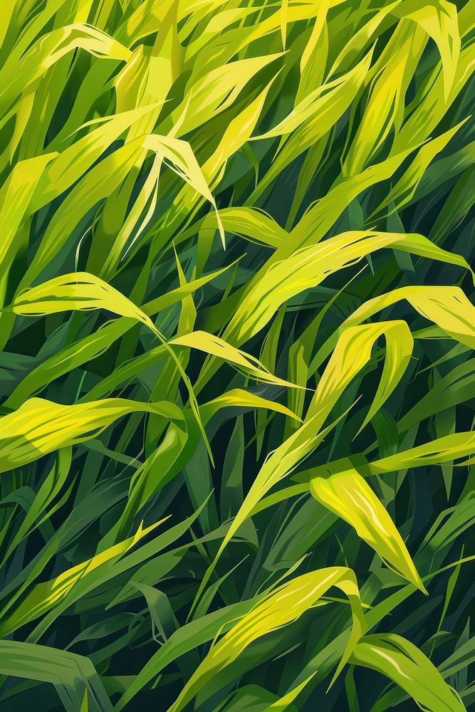 A flat illustration of green and yellow grass vegetation outdoors nature.