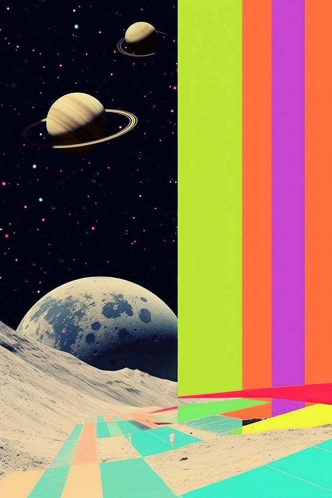 Retro collage of space astronomy universe clothing.