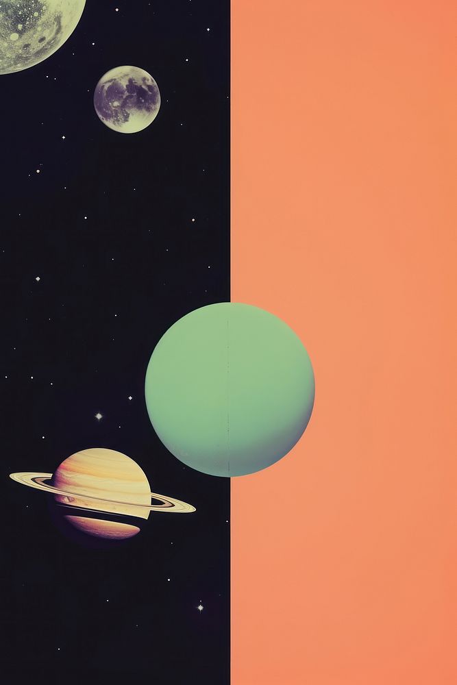Retro collage of space astronomy outdoors universe.
