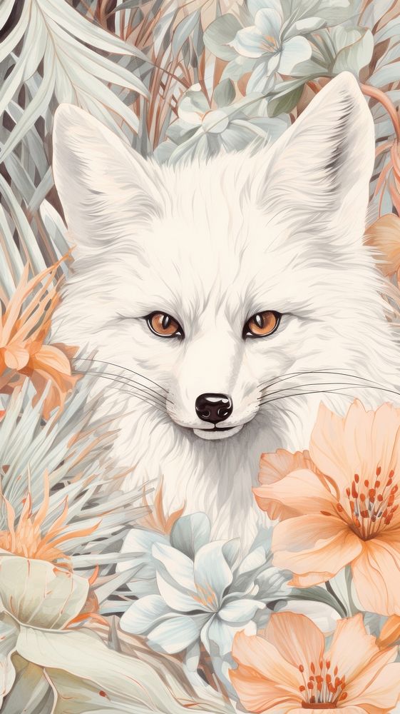 Wallpaper white fox wildlife animal mammal.