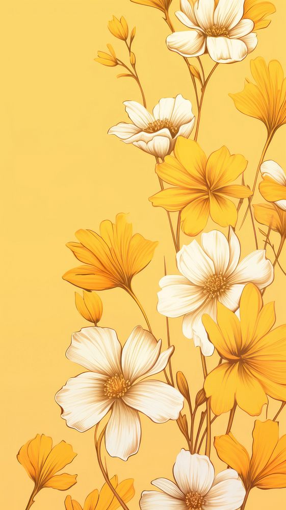 Wallpaper yellow wildflower graphics pattern plant.