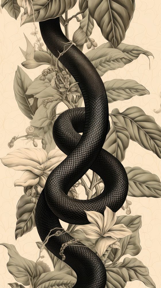 Wallpaper black snake reptile animal.