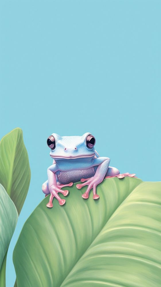 Wallpaper blue frog amphibian wildlife animal.