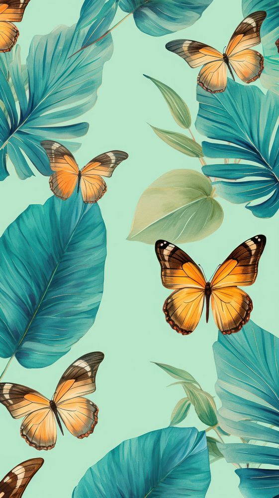Wallpaper blue butterfly invertebrate graphics painting.