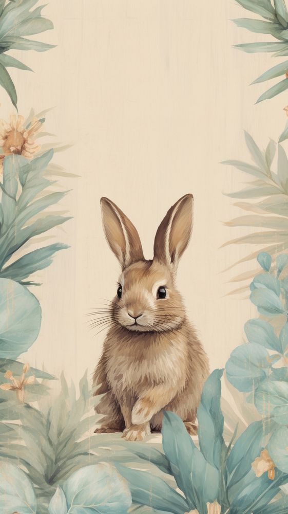Wallpaper brown rabbit painting animal mammal.