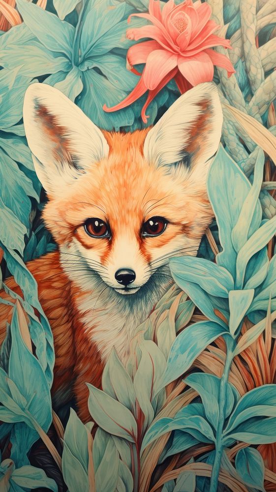 Wallpaper fox wildlife animal mammal.