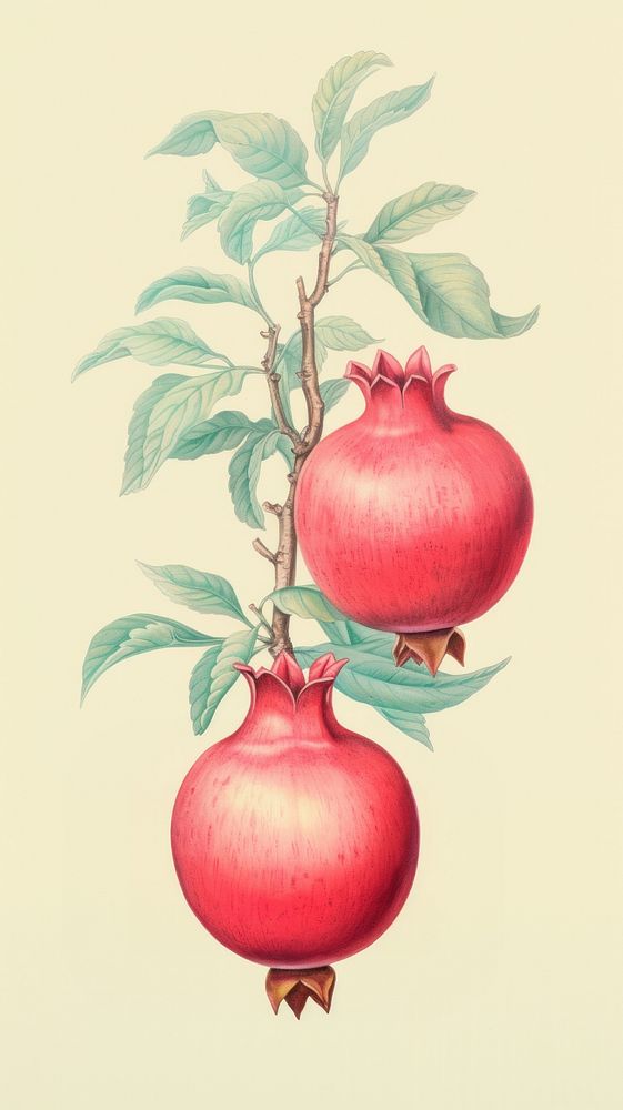 Wallpaper pomegranate produce fruit plant.