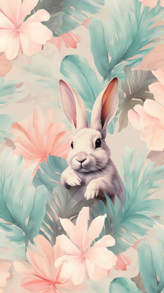 Wallpaper rabbit painting animal mammal.