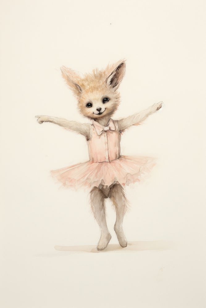 A cute animal character dancing ballet recreation person mammal.