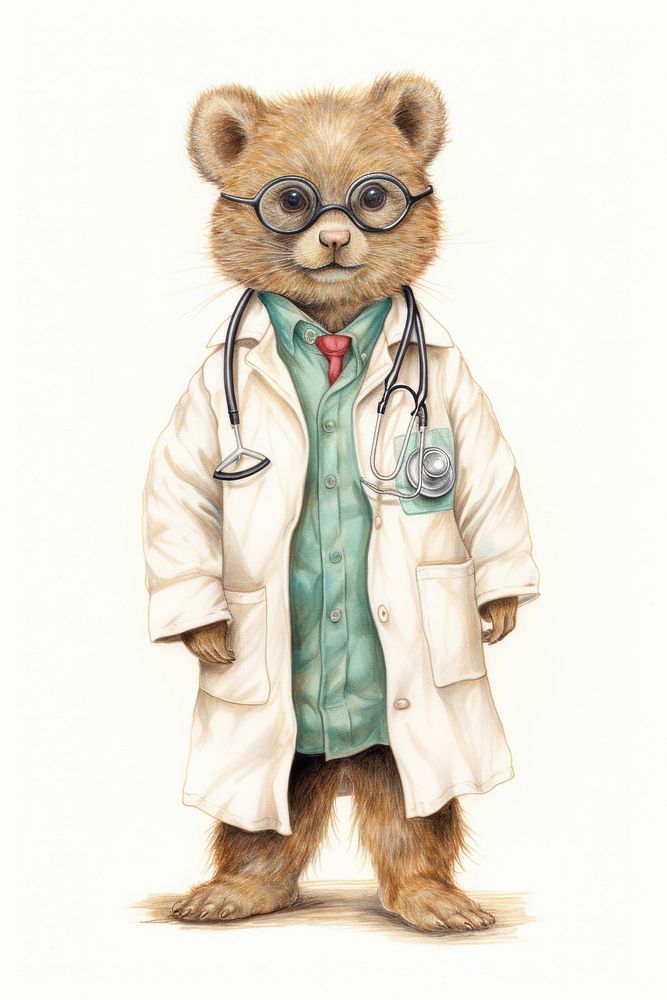A cute animal doctor character veterinarian accessories accessory.