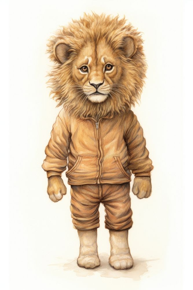 A lion character wildlife animal mammal.